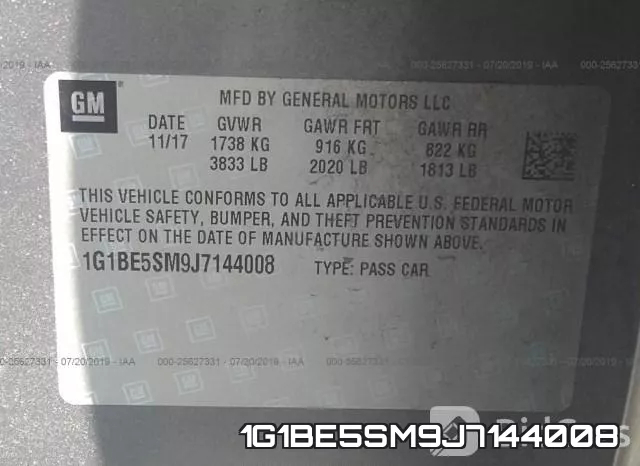 1G1BE5SM9J7144008 фото 10