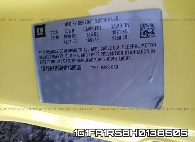 1G1FA1RS8H0138505 фото 10