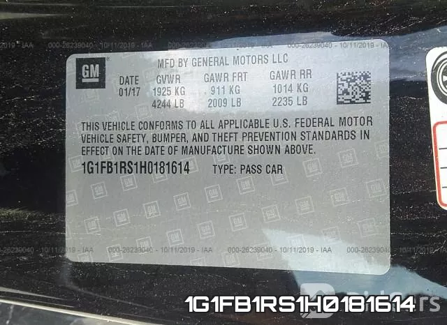 1G1FB1RS1H0181614 фото 9