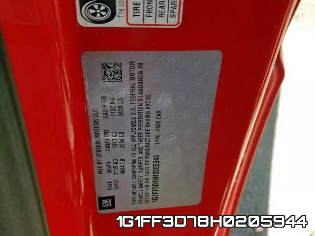 1G1FF3D78H0205944 фото 2