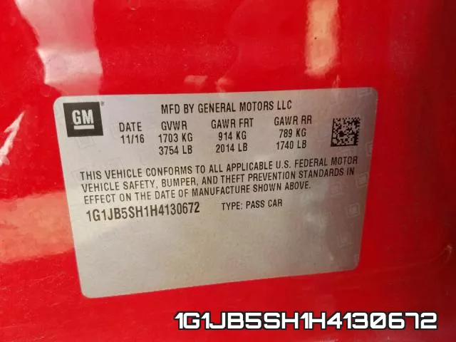 1G1JB5SH1H4130672 фото 2