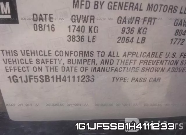 1G1JF5SB1H4111233 фото 10