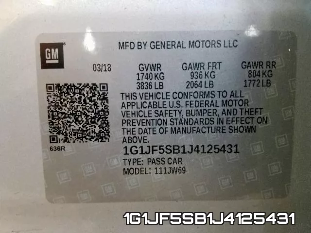 1G1JF5SB1J4125431 фото 2