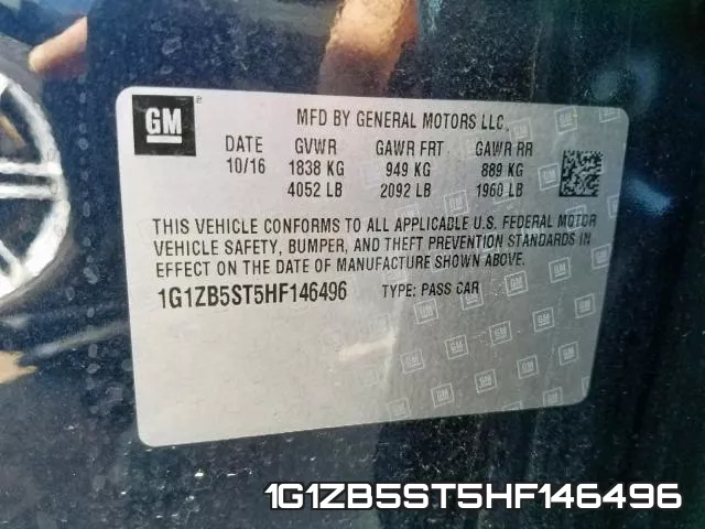1G1ZB5ST5HF146496 фото 2