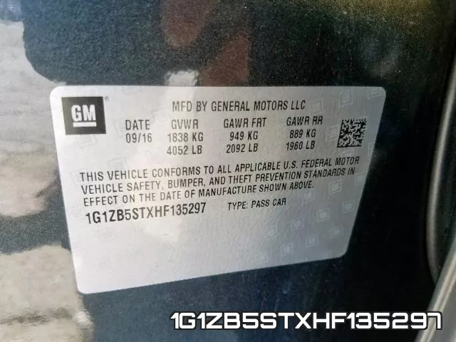 1G1ZB5STXHF135297 фото 2