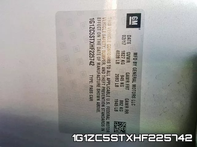 1G1ZC5STXHF225742 фото 2