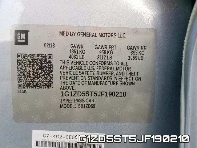 1G1ZD5ST5JF190210 фото 2
