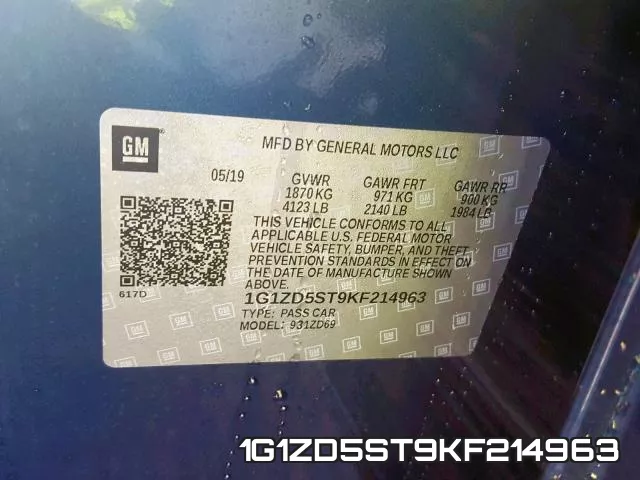 1G1ZD5ST9KF214963 фото 2