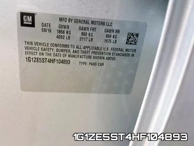 1G1ZE5ST4HF104893 фото 2