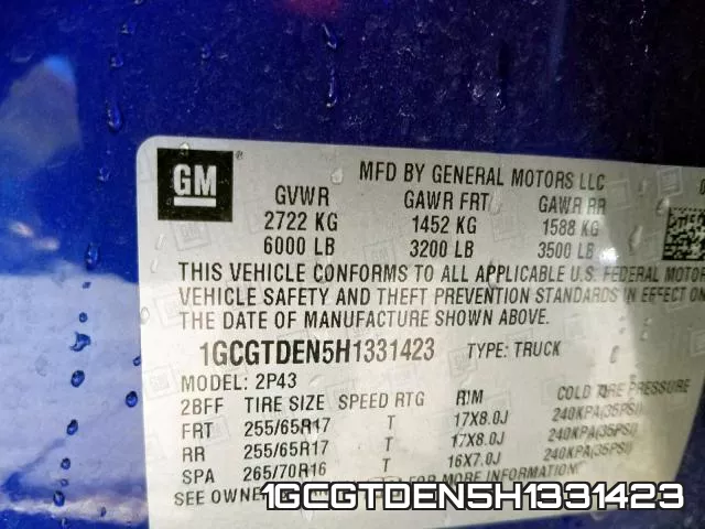 1GCGTDEN5H1331423 фото 2