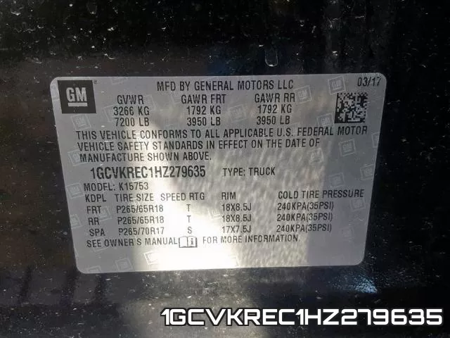 1GCVKREC1HZ279635 фото 2