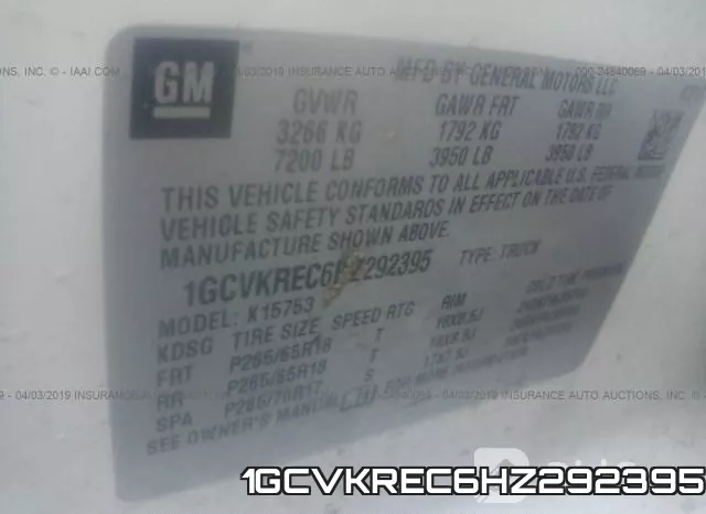 1GCVKREC6HZ292395 фото 10