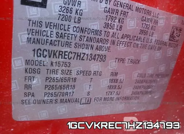 1GCVKREC7HZ134793 фото 10