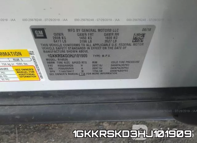 1GKKRSKD3HJ101909 фото 9