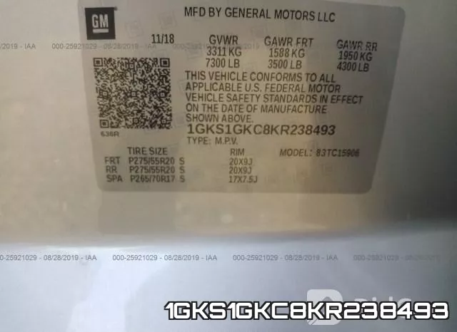 1GKS1GKC8KR238493 фото 10