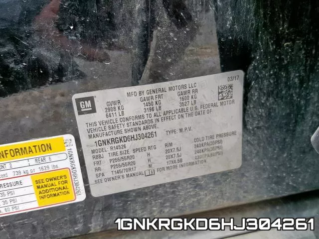 1GNKRGKD6HJ304261 фото 2