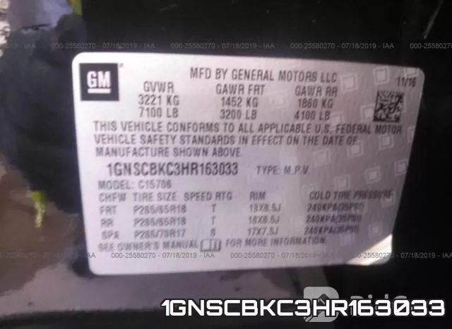 1GNSCBKC3HR163033 фото 10