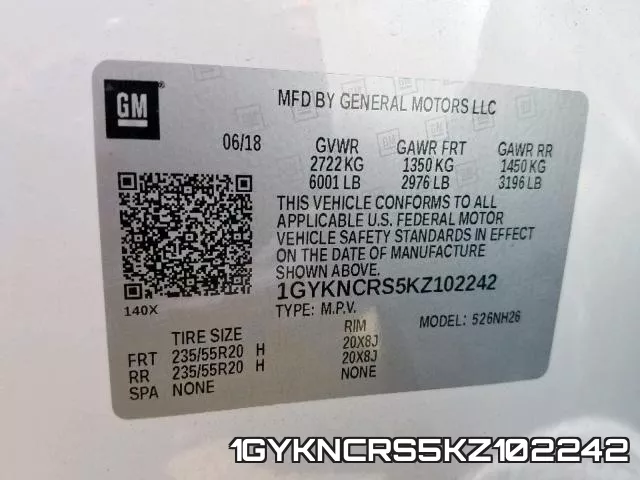 1GYKNCRS5KZ102242 фото 2
