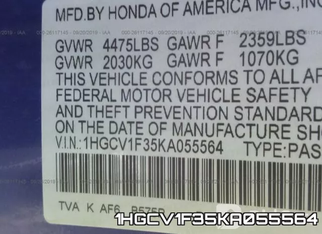 1HGCV1F35KA055564 фото 10
