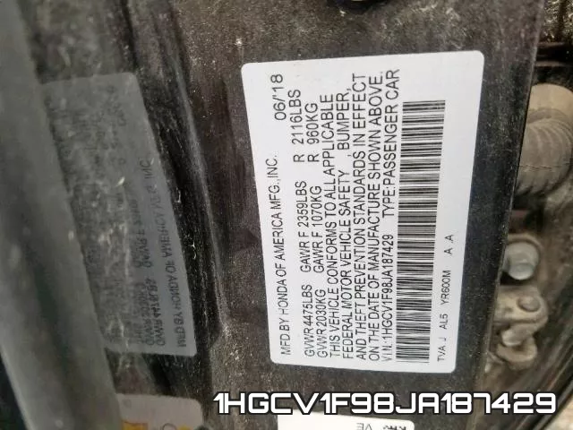 1HGCV1F98JA187429 фото 2