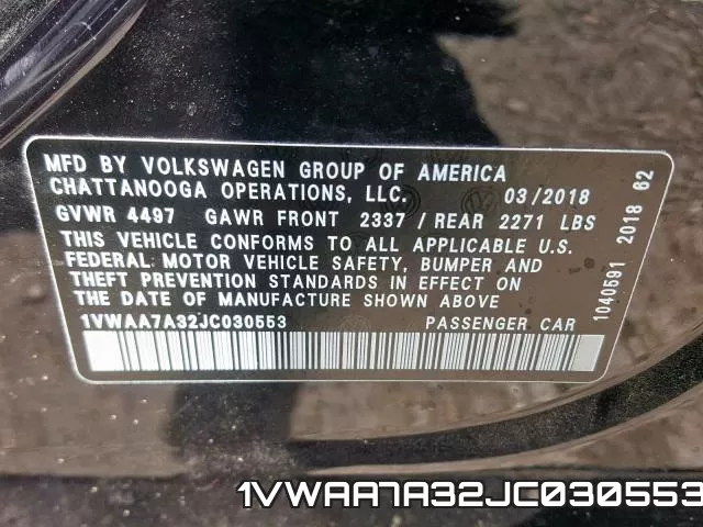 1VWAA7A32JC030553 фото 2