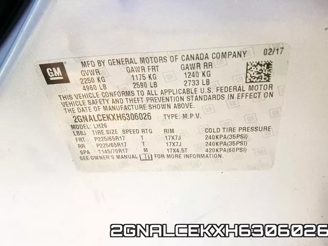 2GNALCEKXH6306026 фото 2