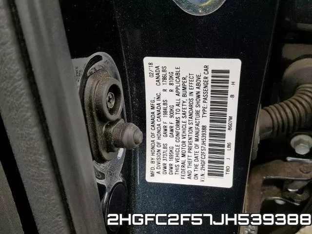 2HGFC2F57JH539388 фото 2