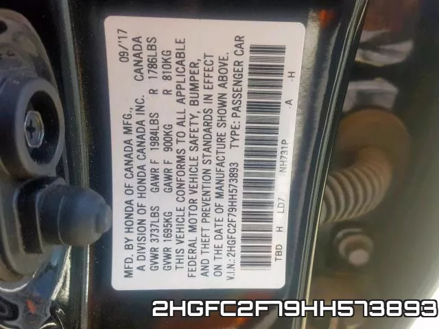 2HGFC2F79HH573893 фото 2