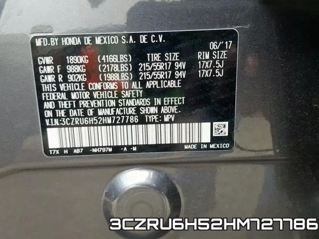 3CZRU6H52HM727786 фото 2