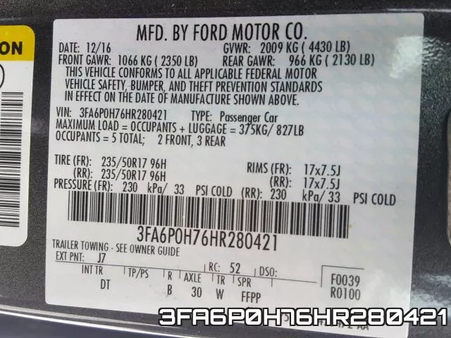 3FA6P0H76HR280421 фото 2