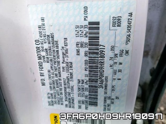 3FA6P0HD9HR180917 фото 2
