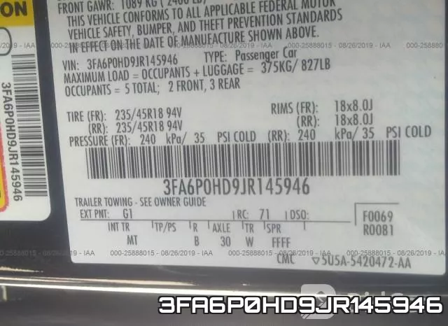 3FA6P0HD9JR145946 фото 10