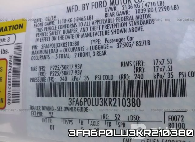 3FA6P0LU3KR210380 фото 10