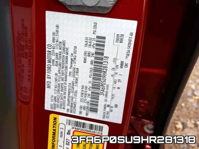 3FA6P0SU9HR281318 фото 2