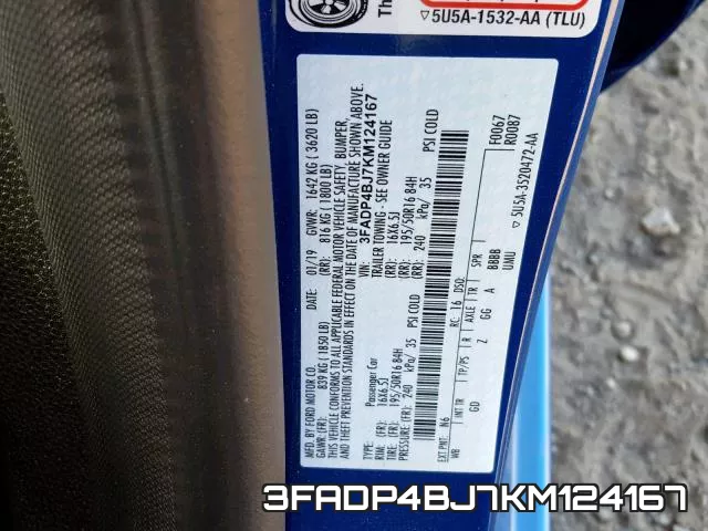 3FADP4BJ7KM124167 фото 2