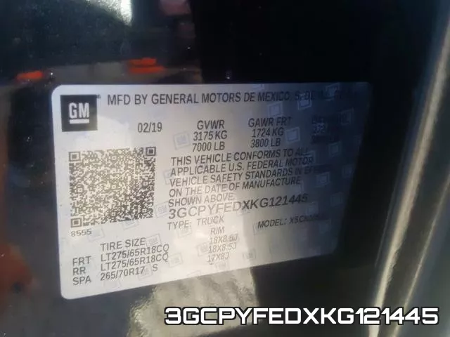 3GCPYFEDXKG121445 фото 2