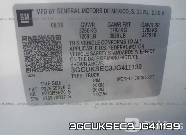 3GCUKSEC3JG411139 фото 10