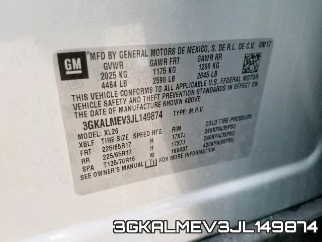 3GKALMEV3JL149874 фото 2