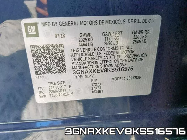 3GNAXKEV8KS516576 фото 2