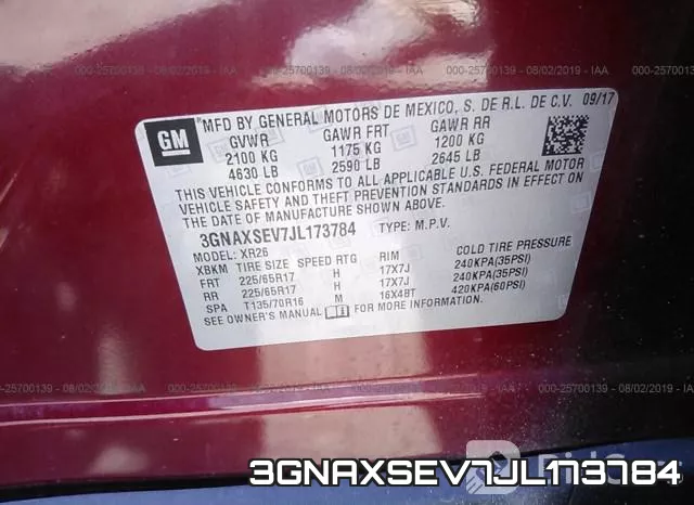 3GNAXSEV7JL173784 фото 10