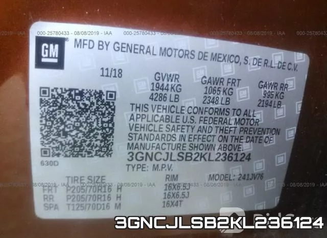 3GNCJLSB2KL236124 фото 10