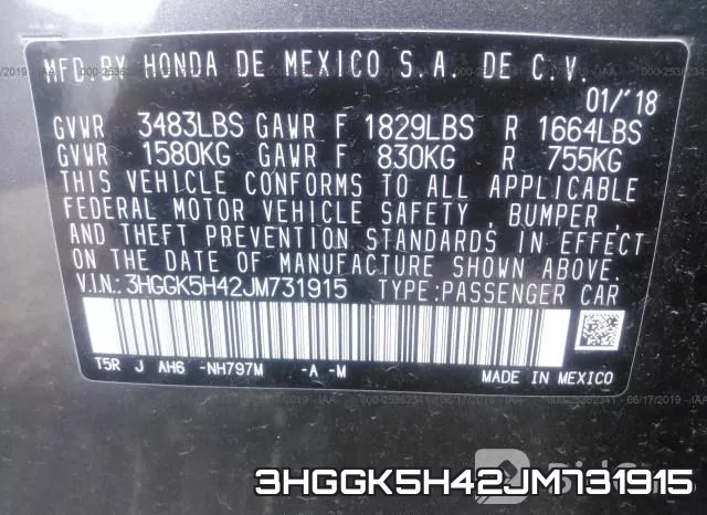 3HGGK5H42JM731915 фото 10
