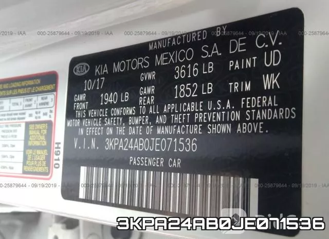 3KPA24AB0JE071536 фото 10