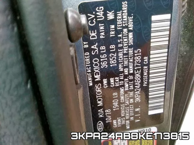 3KPA24AB8KE173815 фото 2