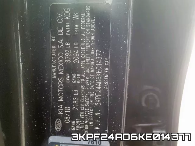 3KPF24AD6KE014377 фото 2