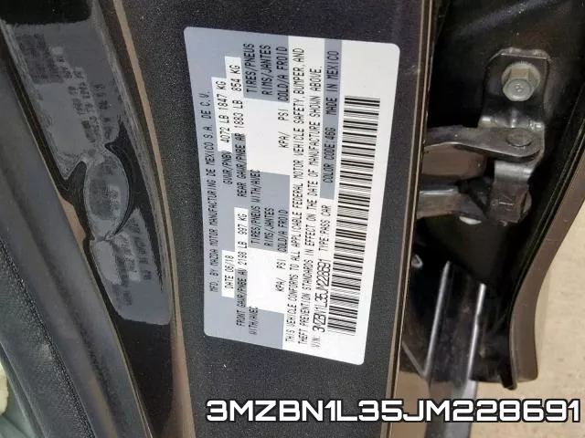 3MZBN1L35JM228691 фото 2