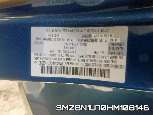 3MZBN1U70HM108146 фото 2