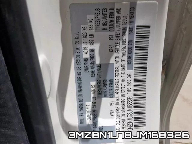 3MZBN1U78JM168326 фото 2