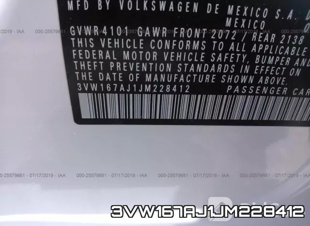 3VW167AJ1JM228412 фото 10