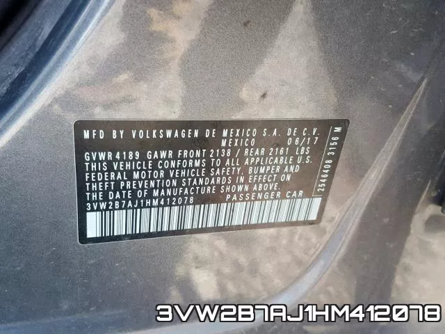 3VW2B7AJ1HM412078 фото 2